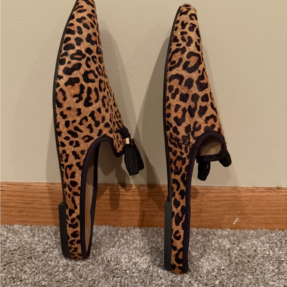 Hush Puppies Leopard Print Flats with Black Tassels - Picture 9 of 10
